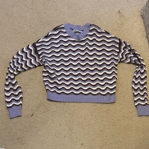 Hollister Purple and Brown Wave Sweater